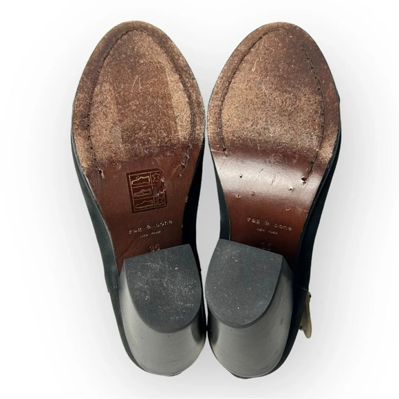 Rag & Bone Black  Two Tone Nubuck Belted Harrow Ankle Bootie 35 - Picture 9 of 10